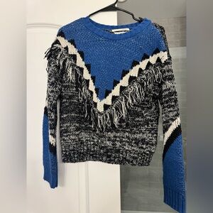 Anthropologie Misha Fringed Sweater Knit Textured